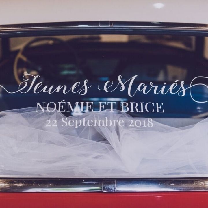 Écriture blanche jeunes mariés Noémie et Brice