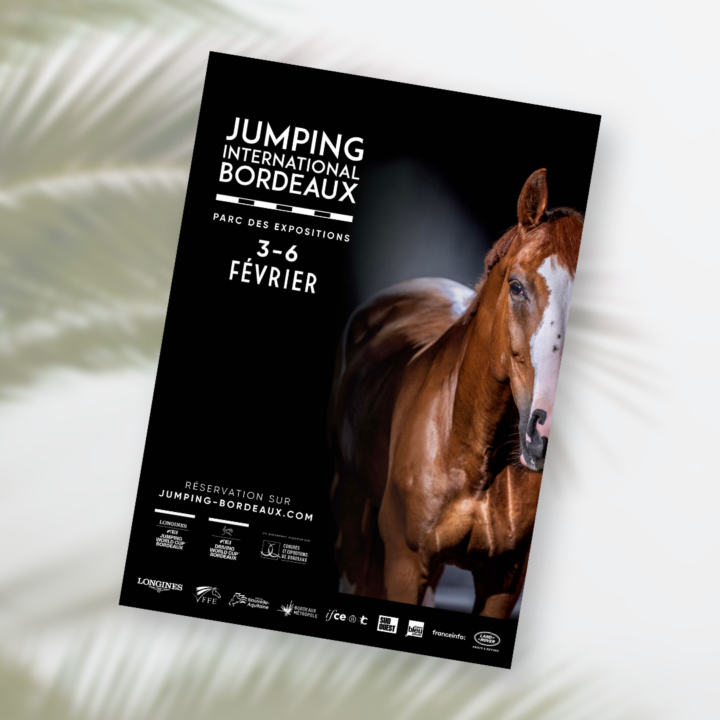 Affiche noire Jumping international de Bordeaux
